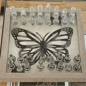 Hand Embellished Glass Chess Game